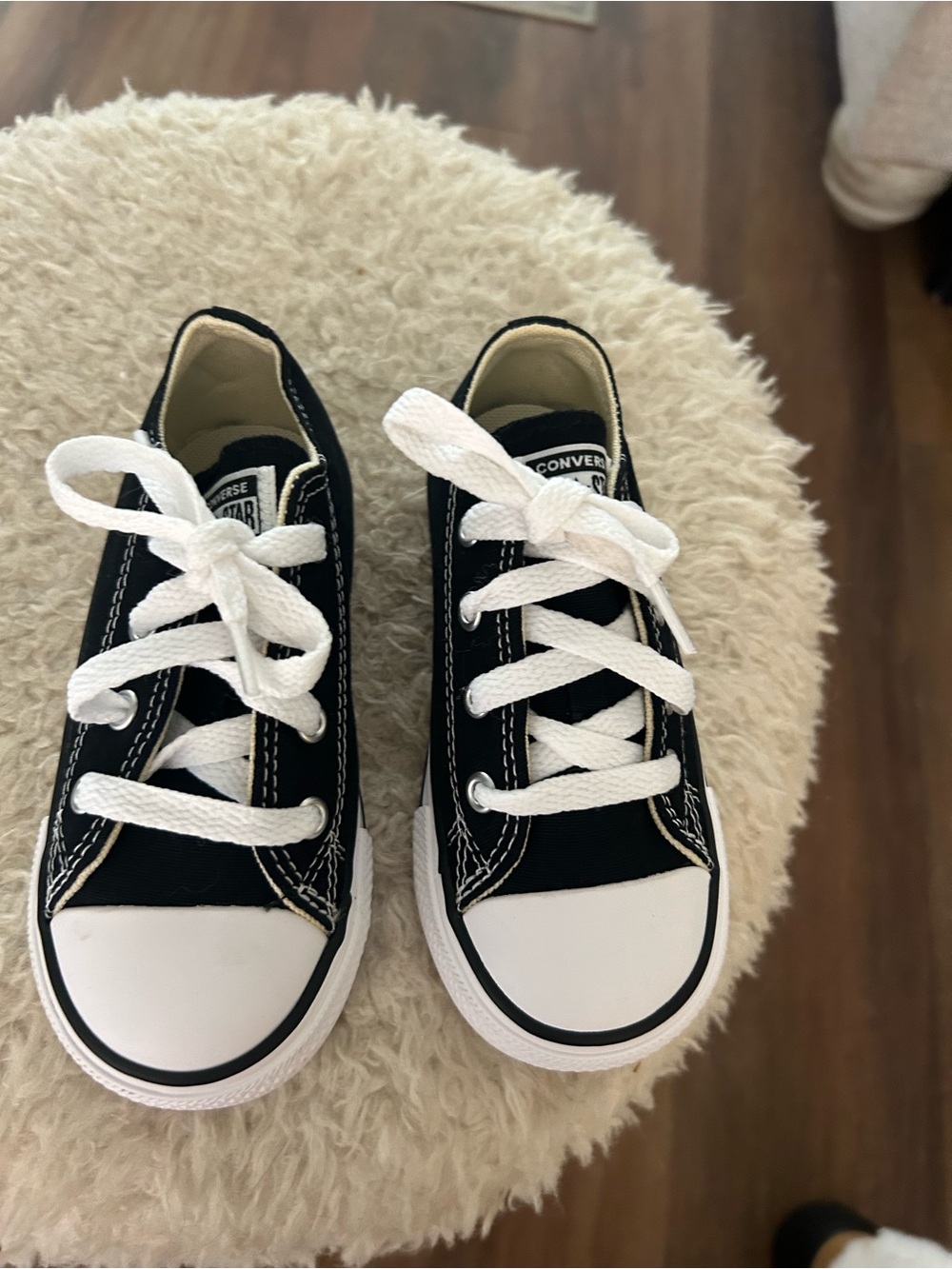 Converse Kids Black & White Canvas Low-Top Sneakers